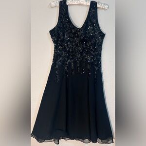 Scala Black Sequin Fit and Flare Dress for Weddings